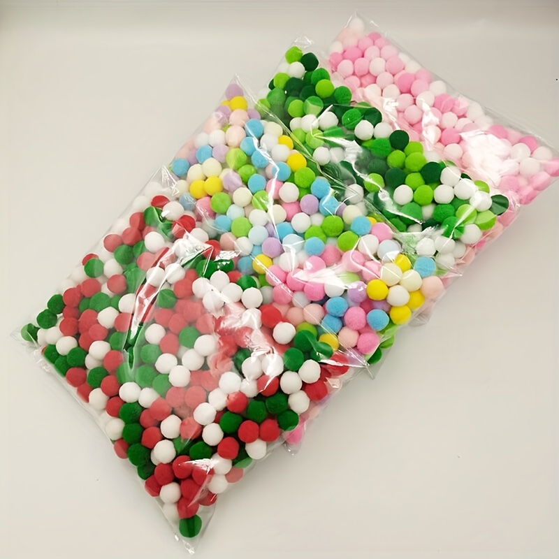 10Mm/15Mm/20Mm Mixed Color Pom Poms for Christmas Crafting, Small Plush Balls for DIY Projects.