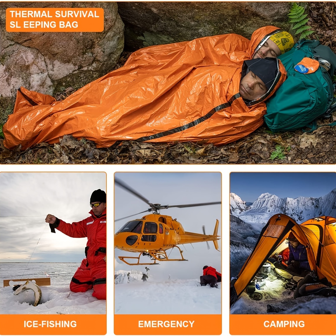 lightweight emergency sleeping bag survival bivy sack emergency blanket survival gear for outdoor hiking camping don t miss these great deals details 8