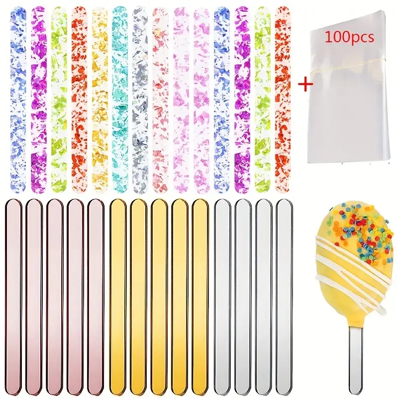 Popsicle Sticks Acrylic Popsicle Sticks Reusable Mirror Ice - Temu