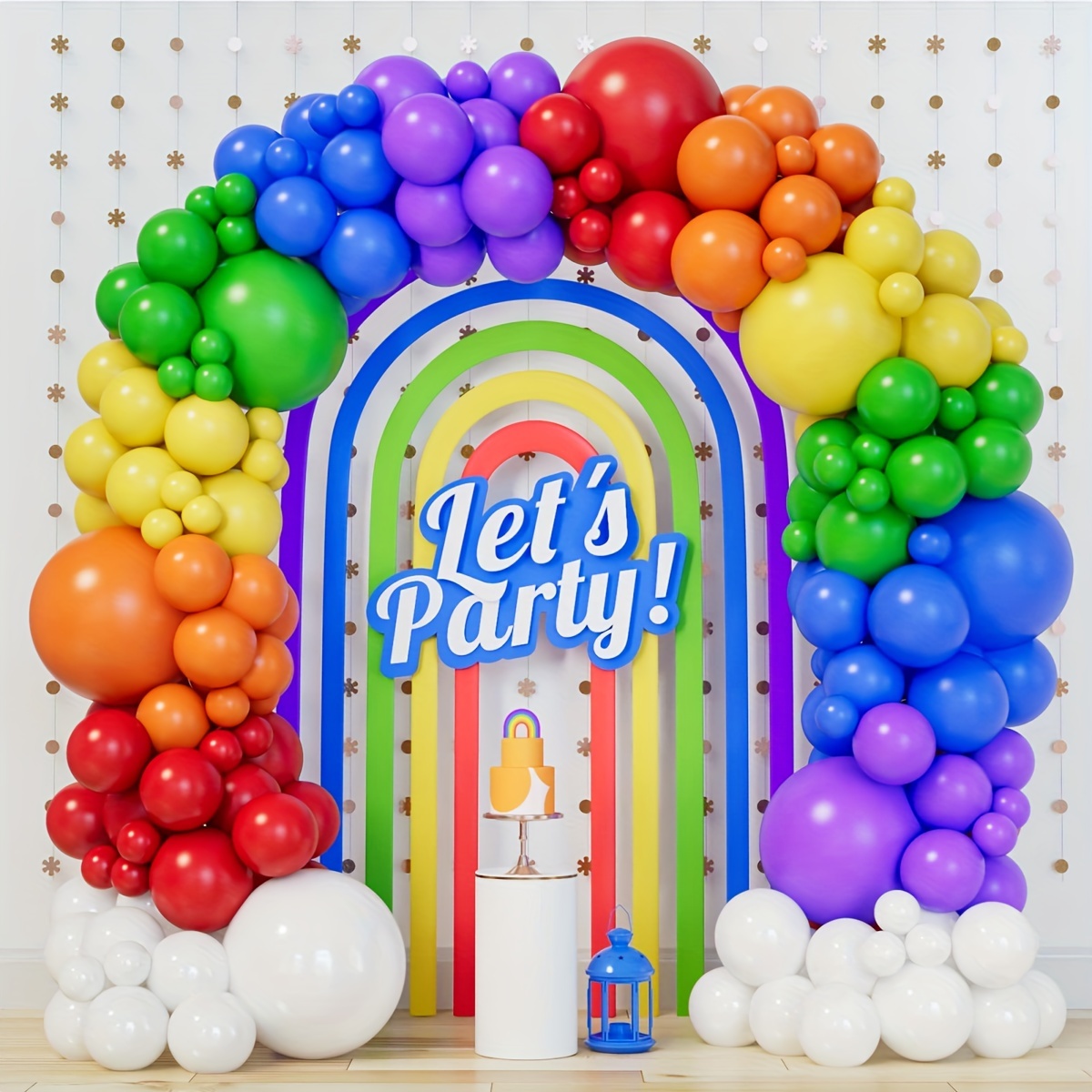 Table Balloon Arch Kit With Rainbow Balloons Ballon - Temu