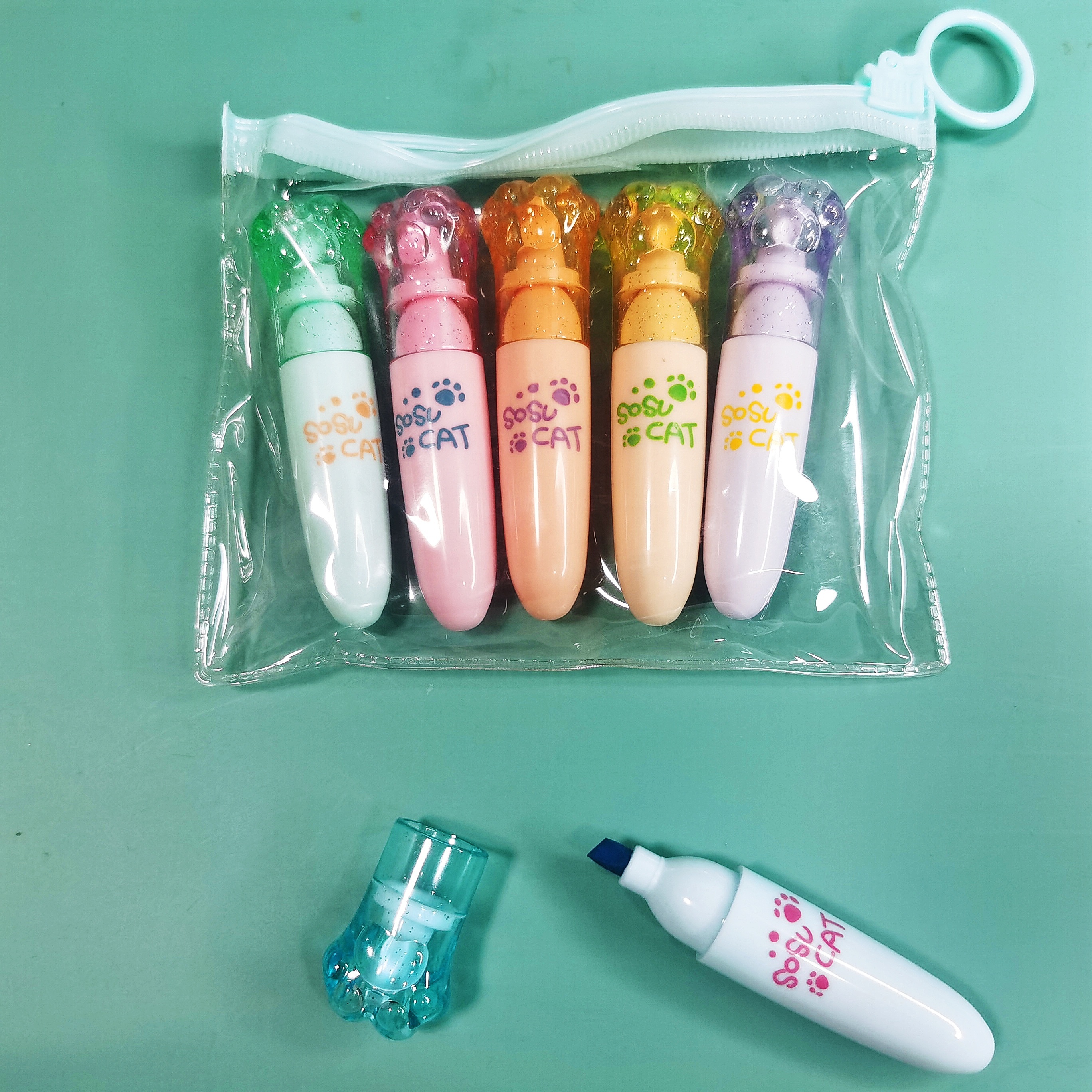 Creative Cat Claw Marker Pens Kawaii Fluorescent - Temu