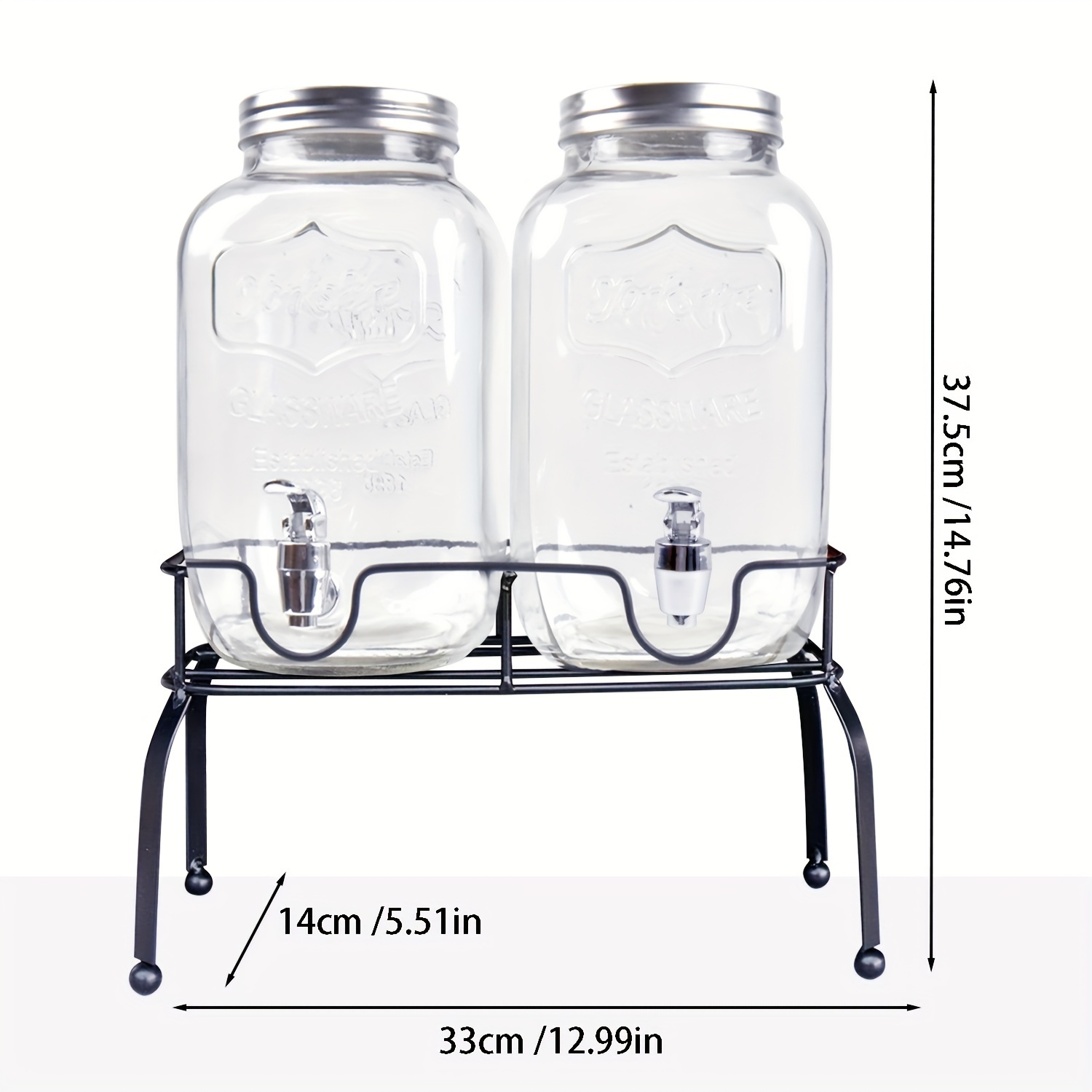 Glass Drink Dispenser With Stand Glass Beverage Dispensers - Temu