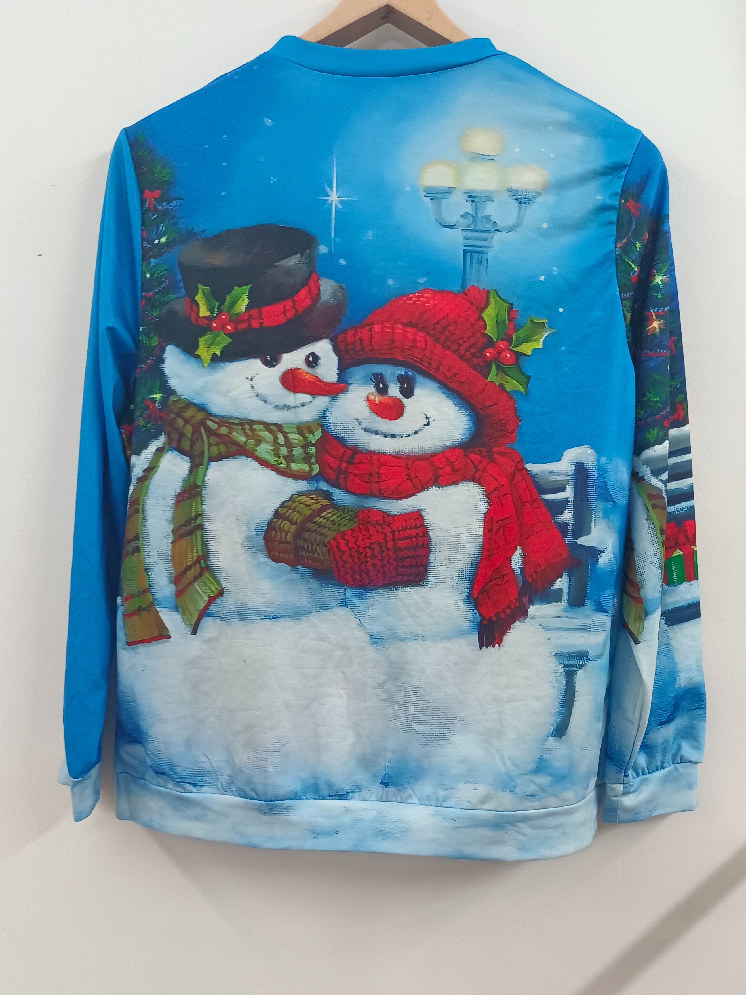 Cheap Women Christmas Top Round Neck Christmas Print Pullover Long Sleeves  Elastic Cuff Plus Size Snowman Plus Size Lady Xmas T-shirt