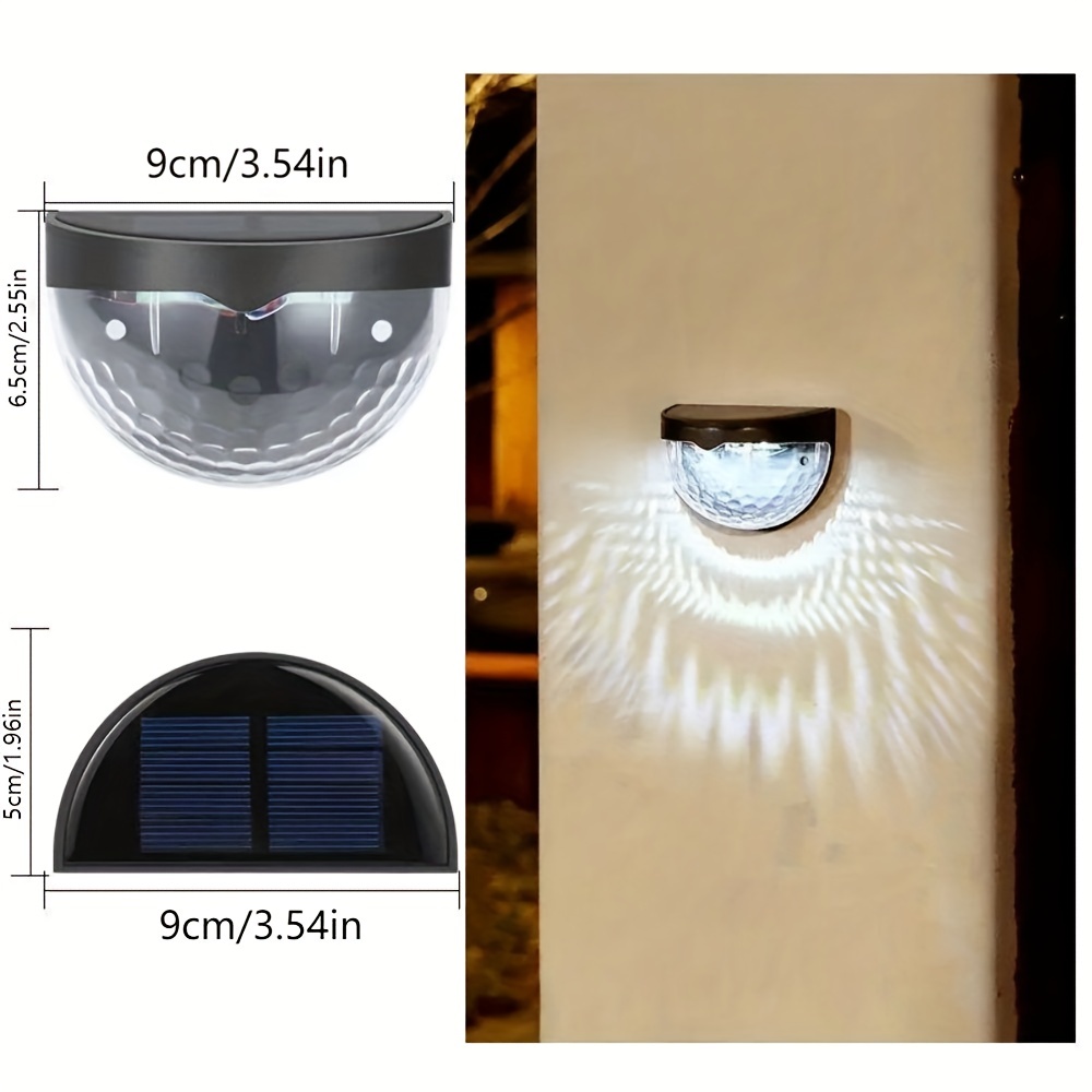 Staaricc 2/4/6pcs Solar Fence Lights, Deck Lights, Solar Wall Lights, Solar Wall Mount Outdoor Fence Lamp, IPX4, White LED Lamp, Lighting for Garden, Home, Patio, YardGarage, camping, Halloween, Christmas Party Decoration