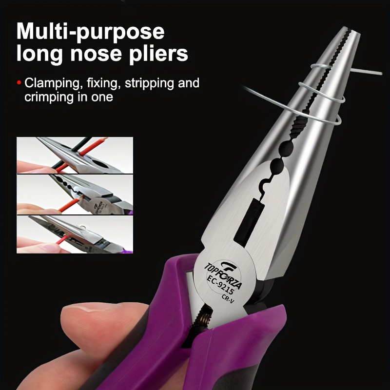 Plier Set Hand Tools Combination Pliers Long Nose Pliers Crv - Temu