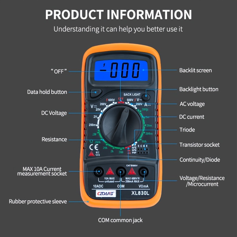 Tester Multimetro Digitale Tester Voltmetro Resistenza - Temu Italy