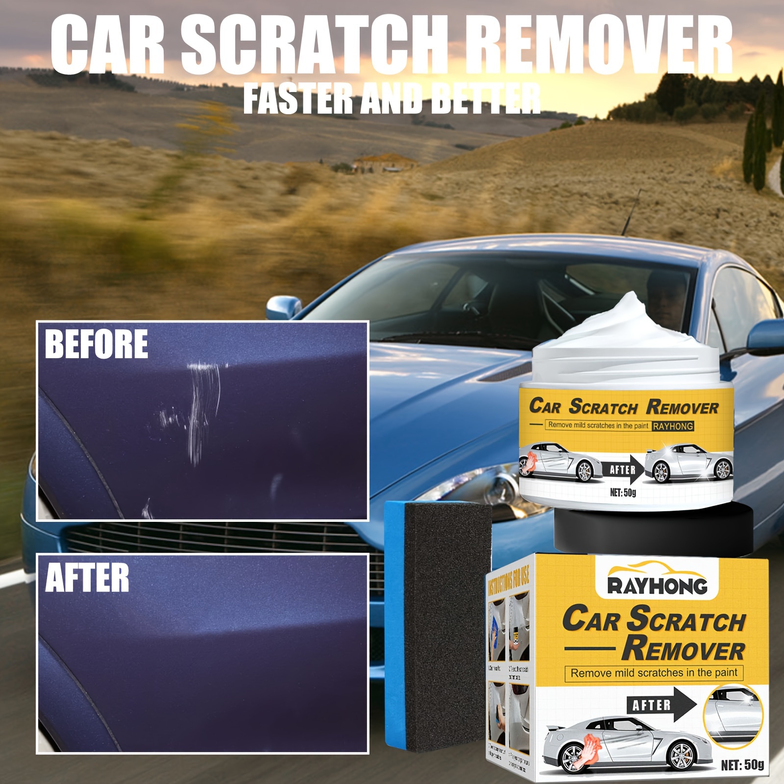 High Protection Car Scratch Remover For Deep Scratches With Sponge Auto Car  Paint Repair Scratch Repair Remover Compound - AliExpress