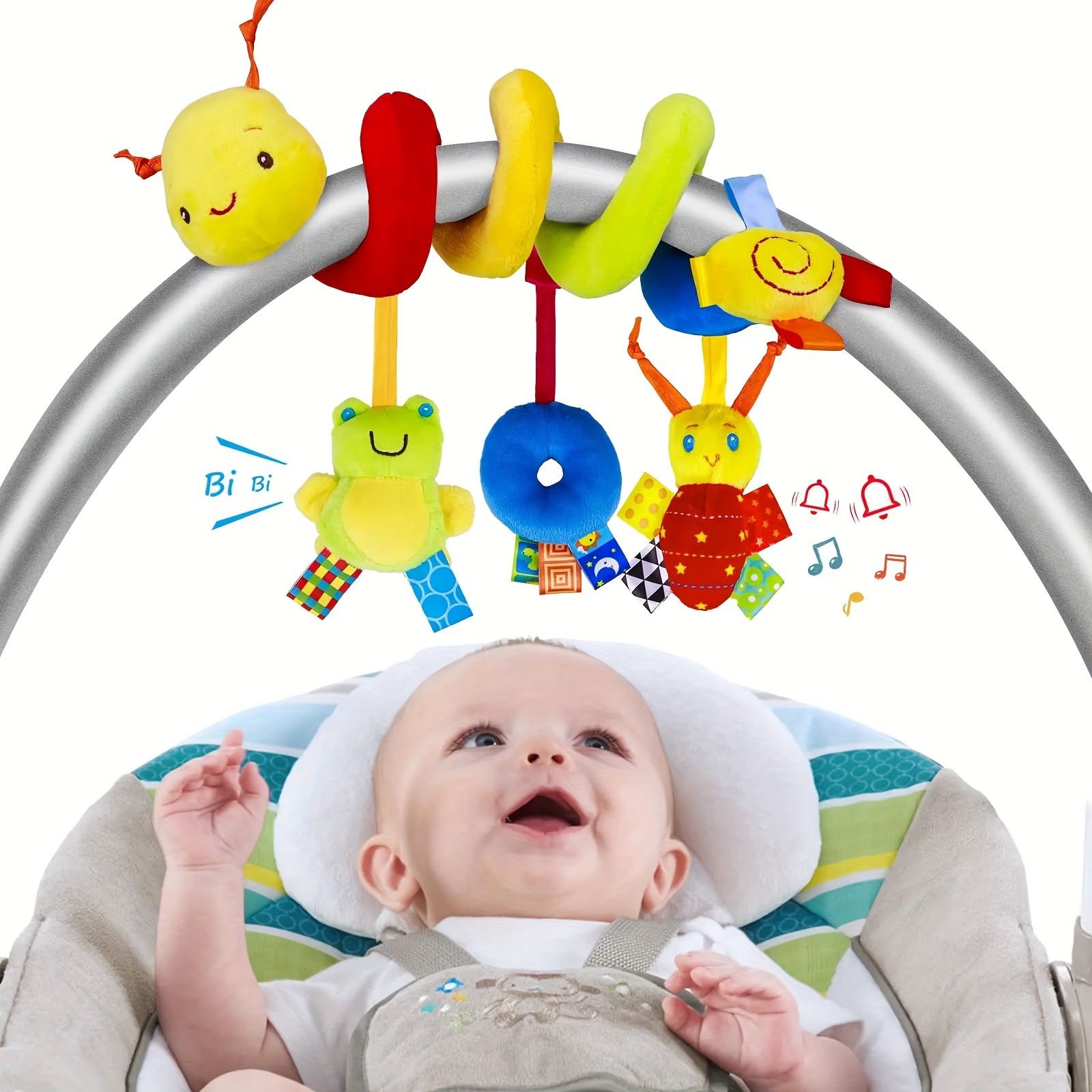 Jouet d'arche de poussette de bébé, jouets d'animaux mobiles pour bébé  berceau, jouets de siège d'auto pour bébé, jouet d'arche d'activité  réglable pour landau de moïse