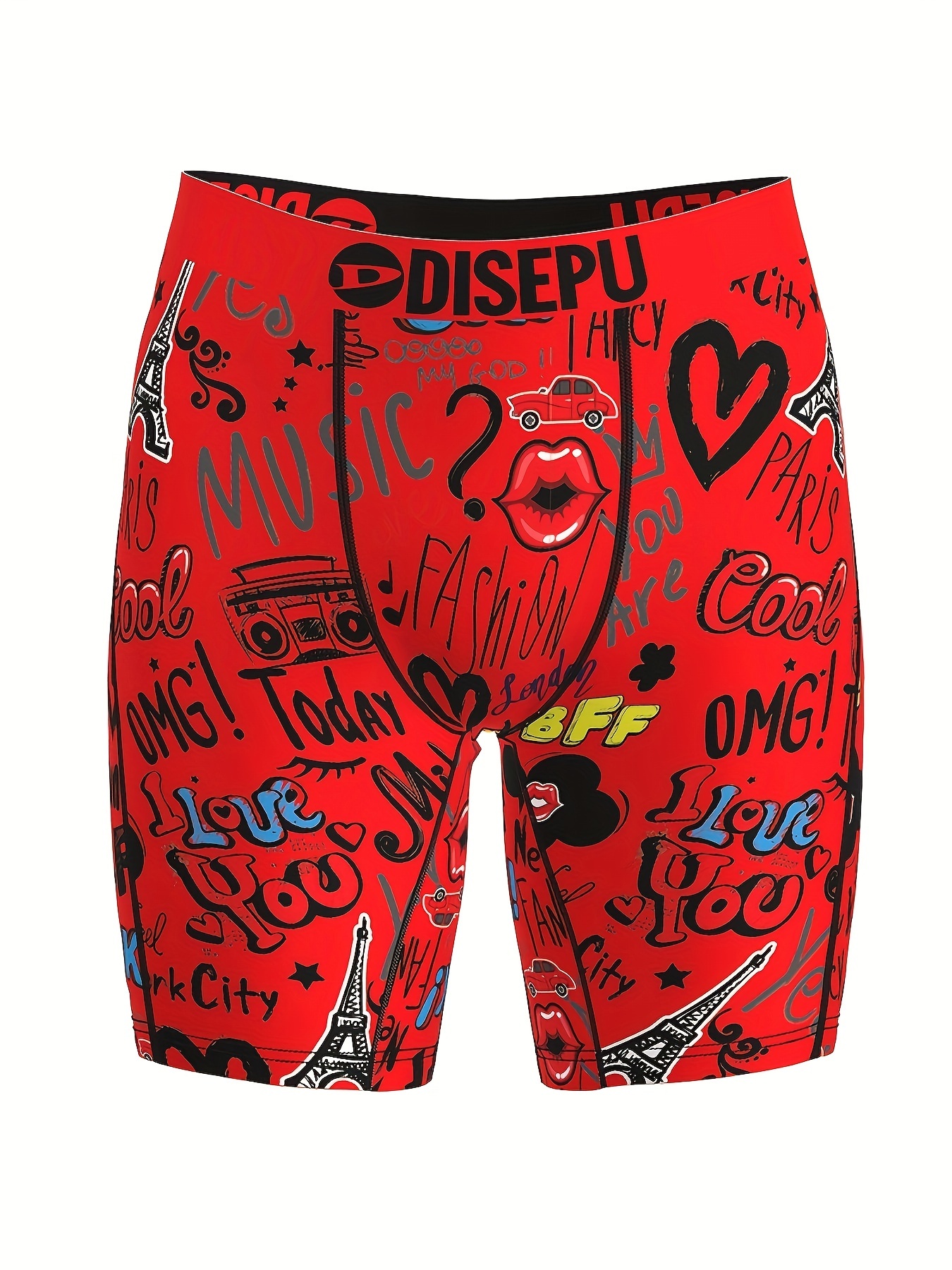 Mens Love Heart Print Soft Boxer Shorts Trunks Sports Lounge Pants Underwear