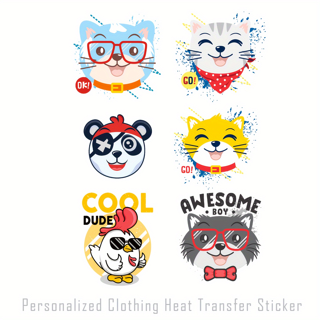 It's Fine Funny Iron on Patches For Clothes Cute Print DIY T shirt Applique  For Cat