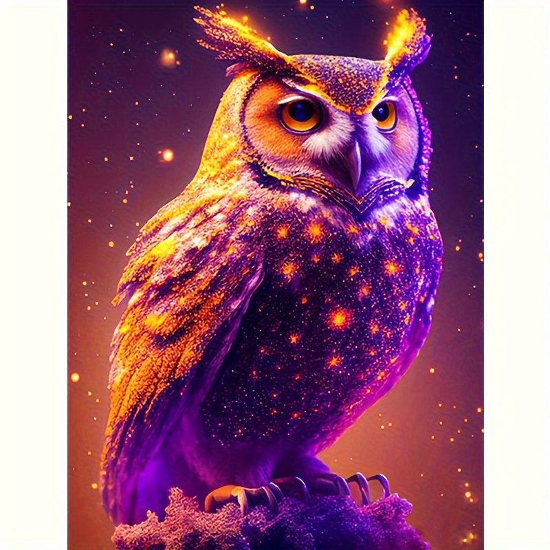 5d Diamond Painting Kit Owl Animals Full Square Diamond - Temu