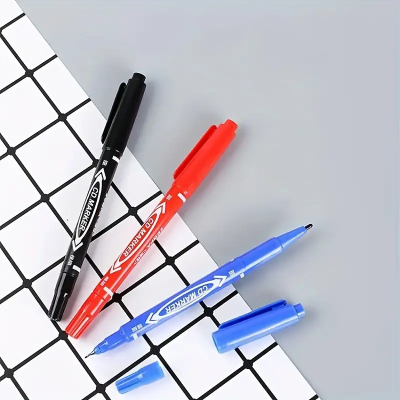 4pcs Metallic Marker Pen, Simple Easy To Use Permanent Marker For Office,  School, Drawing, Writing
