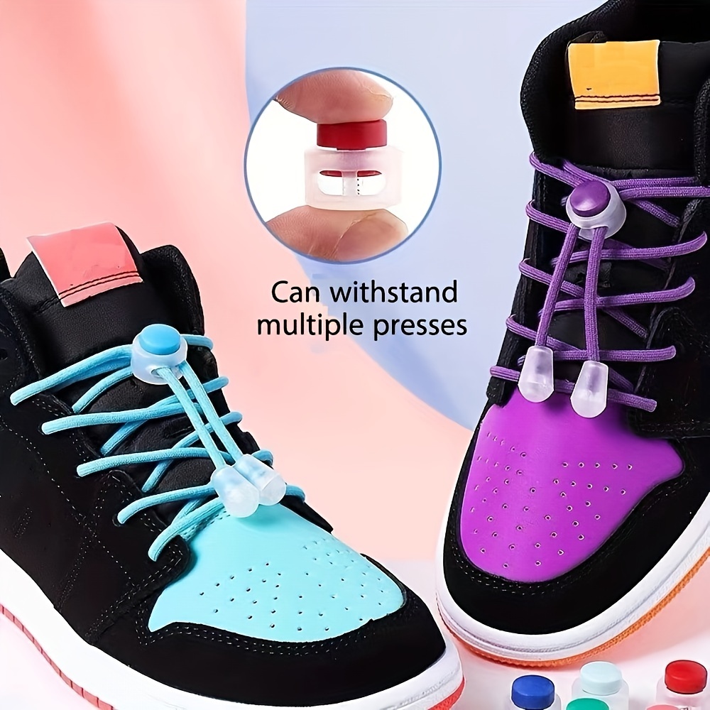 No Tie Elastic Lock Lace System Shoe Laces Shoelaces sports Runners Kids  Adults