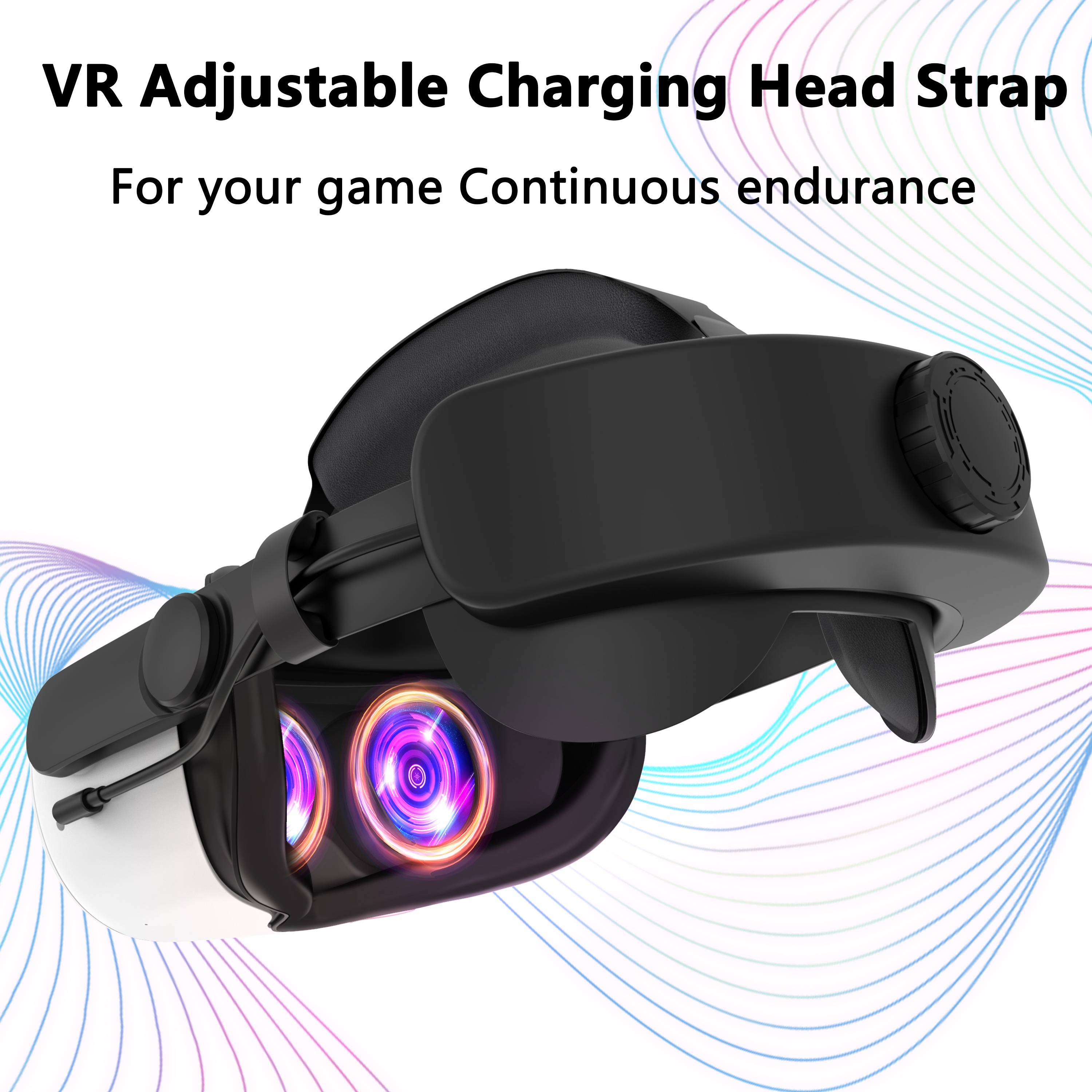 Oculus Quest 2 & Quest 3用バッテリー付きヘッドストラップ、6000mAh