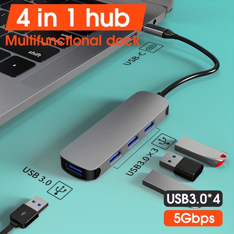 USB HUB Hub USB C alimenté 3.0 avec 3 ports de données USB - Temu