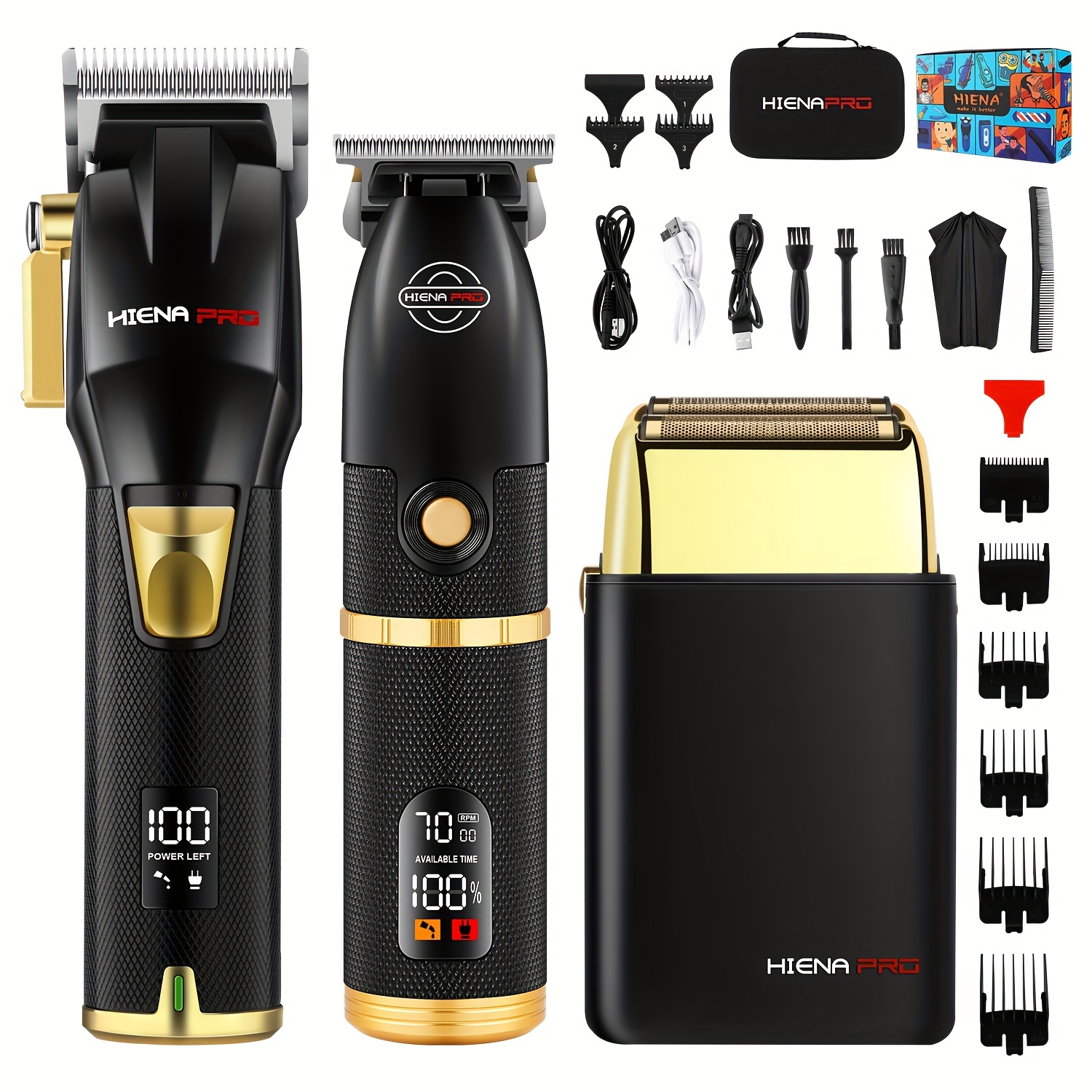 Professional Hair Clipper Set For Men USB Rechargeable Hair Trimmer With  LCD Digital Display Electric Clipper Good For Men's Festival Gift Birthday  Gi