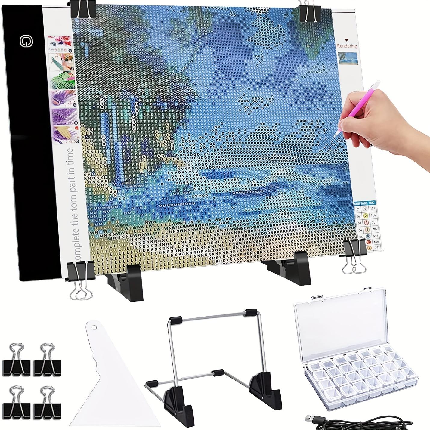 New A4 / A5 Size 5D LED Diamond Drawing Light Board Kit, Suitable for  Full-drill and Part-drilling Boards, Copyboards, Drawing Boards, Adjustable  Brightness, and USB-powered Projector Kit