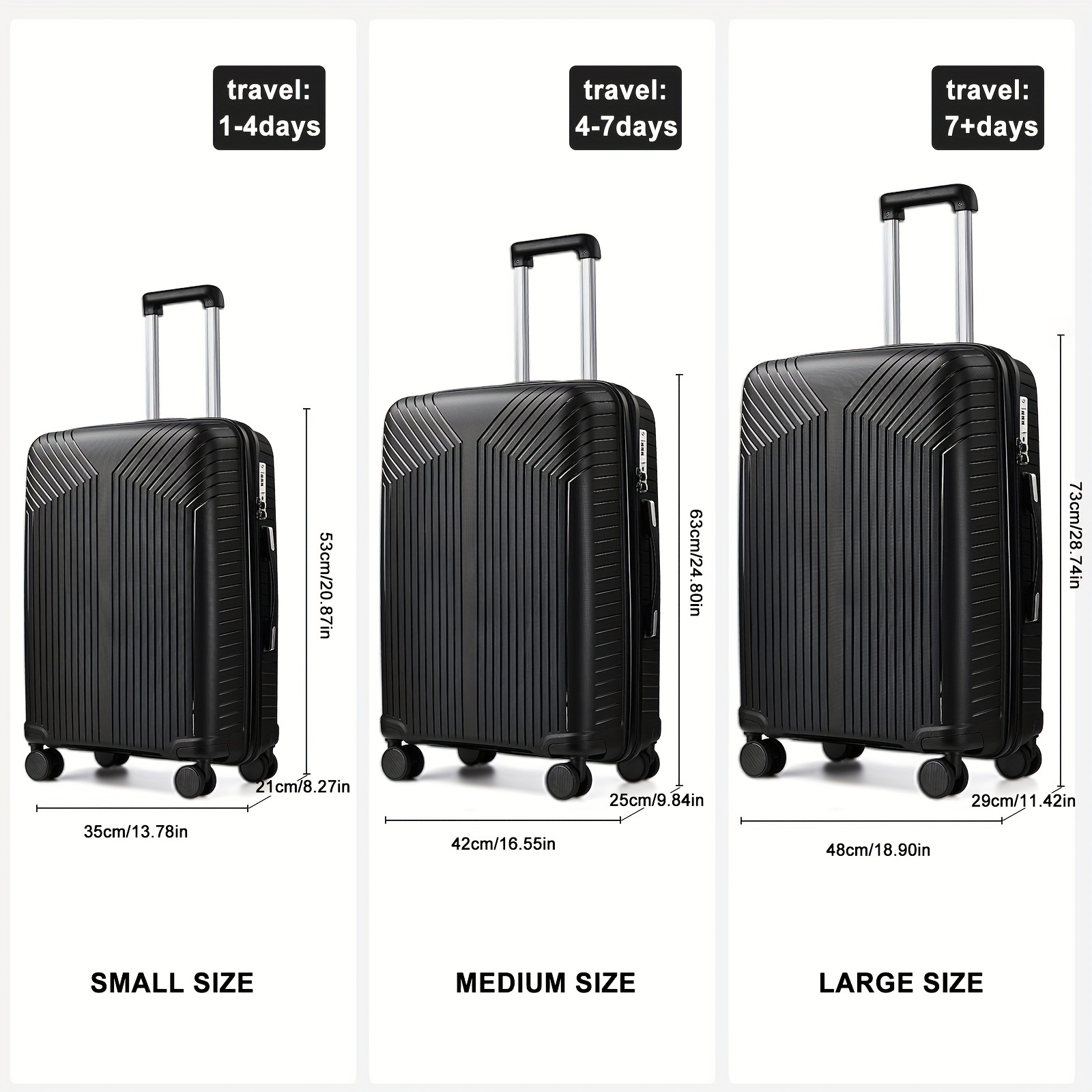 Luggage Bag Carry On Suitcase Hard Shell Lightweight Travel - Temu