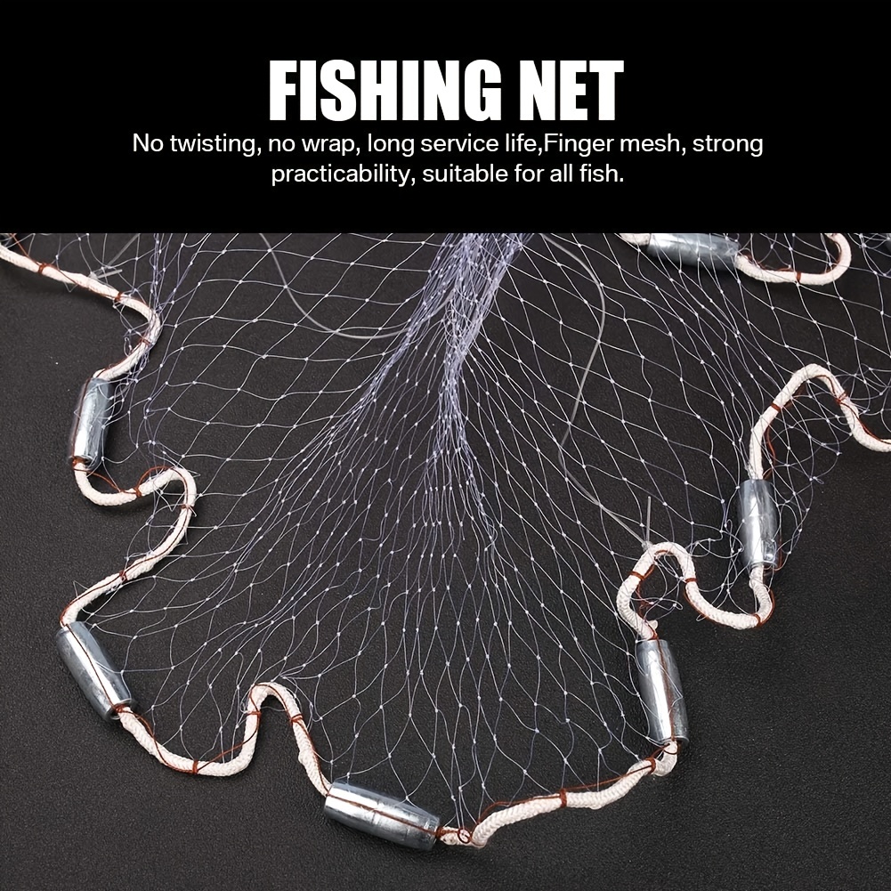 Heavy Duty Fishing Net Bait Easy Throw Hand Cast Strong Tire Trap Line Mesh  