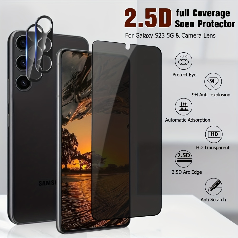 Protector de pantalla para Samsung Galaxy S23 FE 5G (6.4 pulgadas) Ultra HD  vidrio templado, dureza 9H antiarañazos (2+2 unidades)