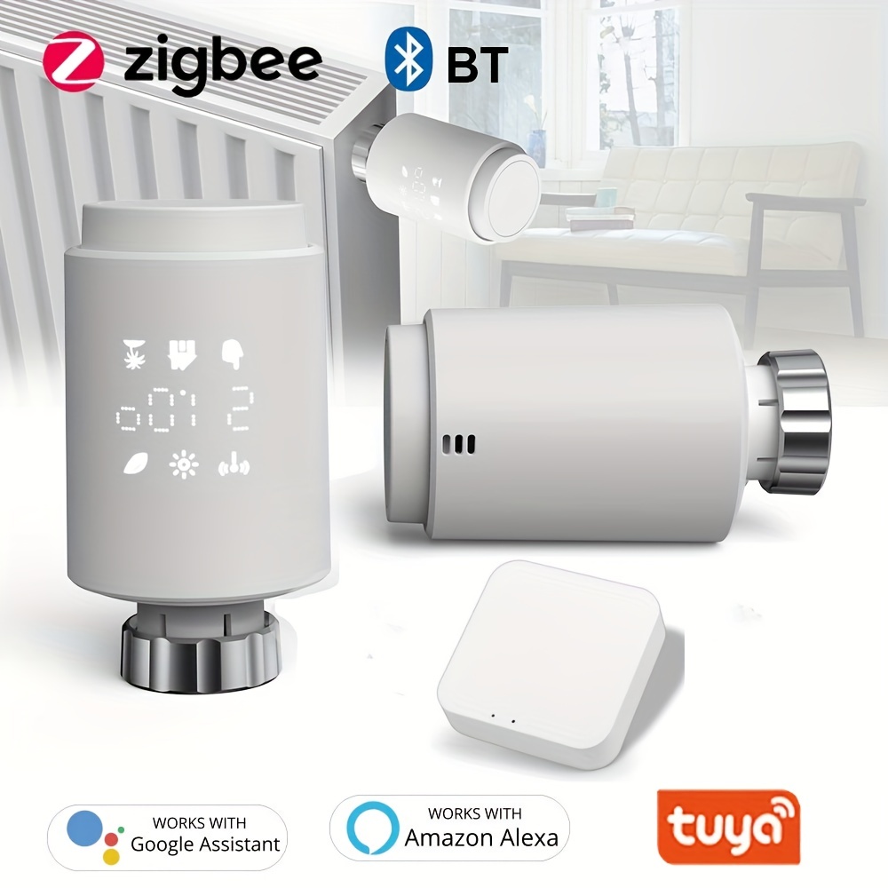 Actionneur de radiateur thermostatique, Tuya Smart WiFi ZigBee, vanne de  radiateur Programmable TRV, contrôleur de température à distance pour Alexa