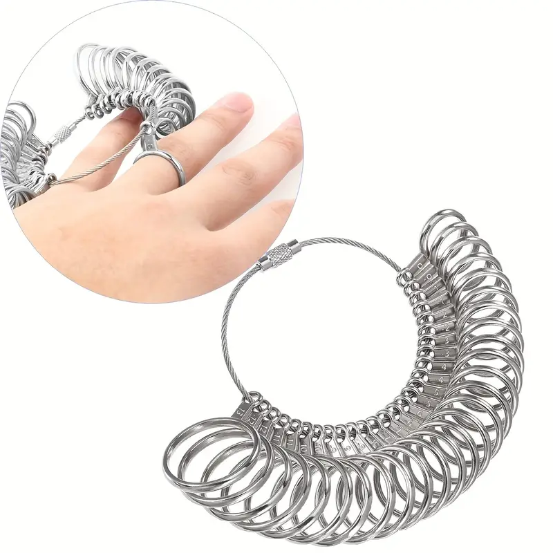 Ring Sizer Measuring Tool Metal Ring Sizer Guage Sizes Ring - Temu
