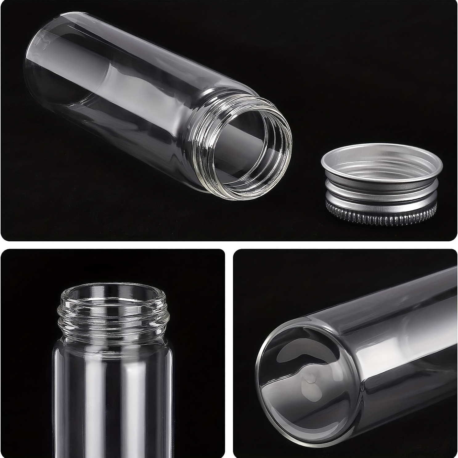 6pcs / Set Clear Lid Magnetic Spice Jar Stainless Steel Spice Sauce Storage  Container Pots Kitchen