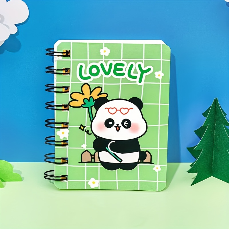 Cute Panda Side Flip Coil Mini Notebook