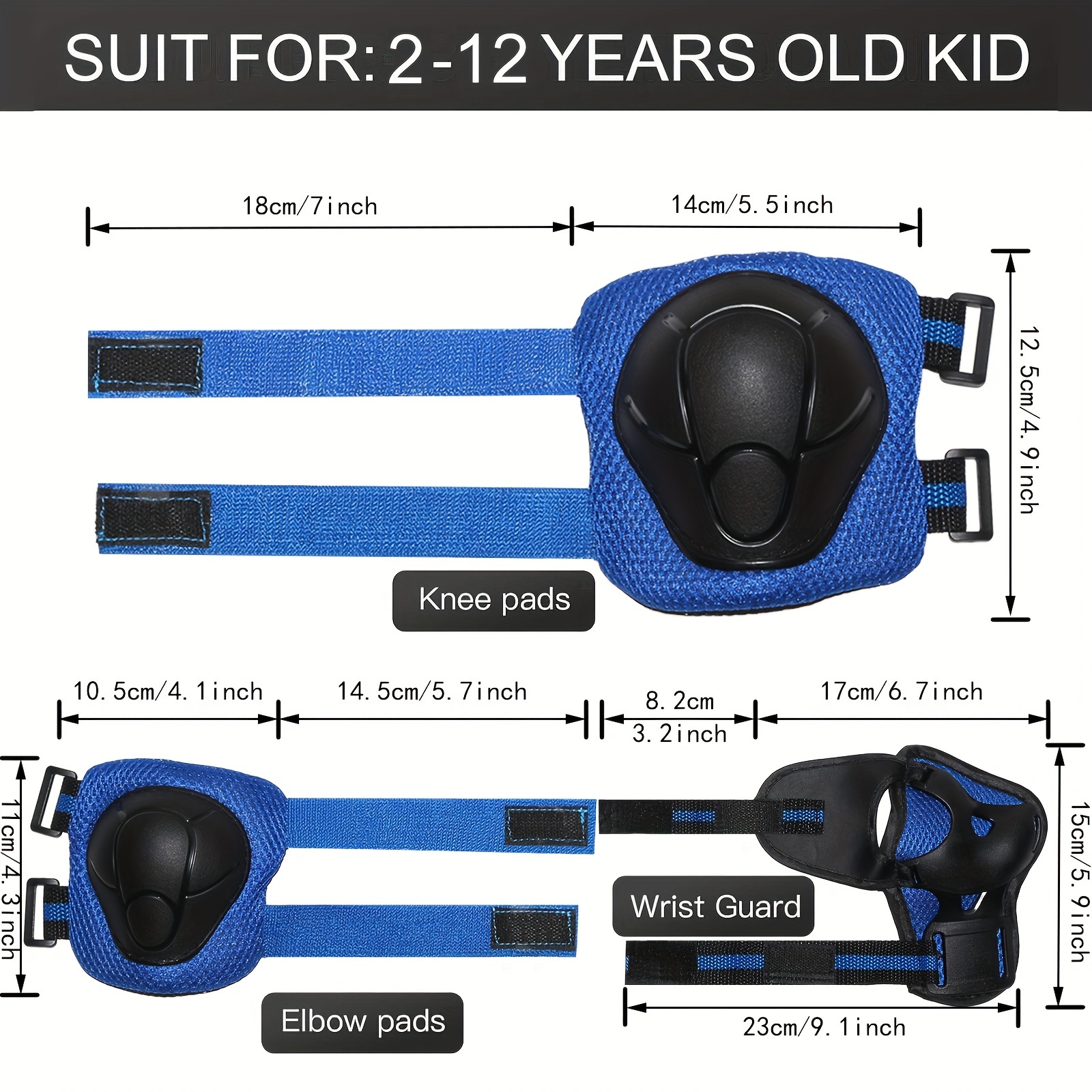 Kit De Protection Enfant 6 Pièces - Genouillères, Coudières, Protège-Poignets - Roller, Skate, Vélo - 3 à 8 Ans - Noir