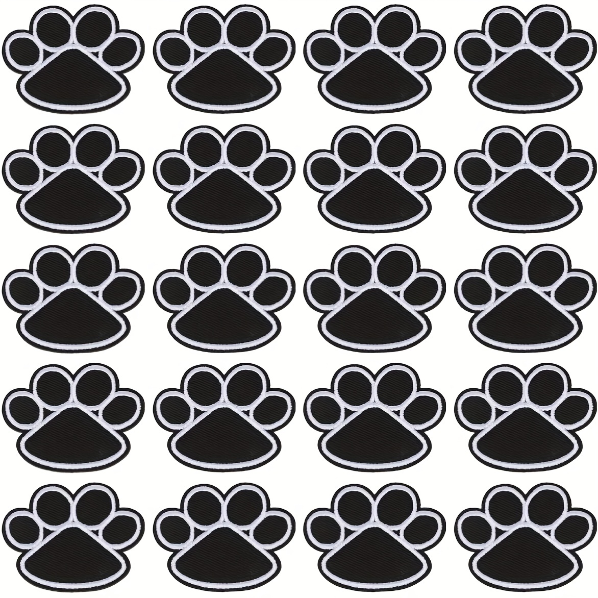 

10pcs Black Cat Paw Dog Paw Cute Embroidery Applique Patch Cartoon Cloth Patches With Adhesive Backing For Jackets, Sew On Patches For Clothing Backpacks Jeans T-shirt