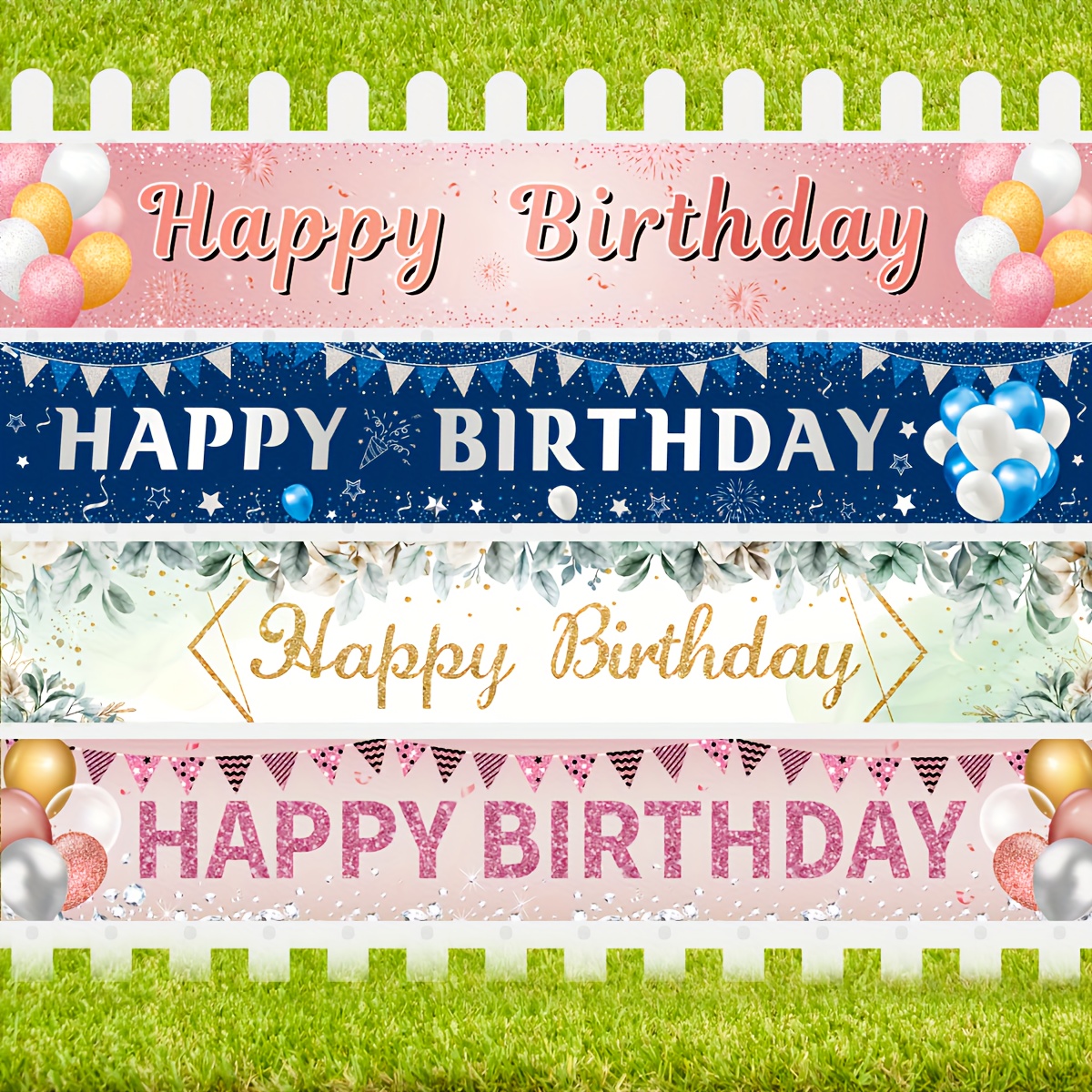 1 Coppia Decorazioni Banner Porta Compleanno Happy Birthday - Temu