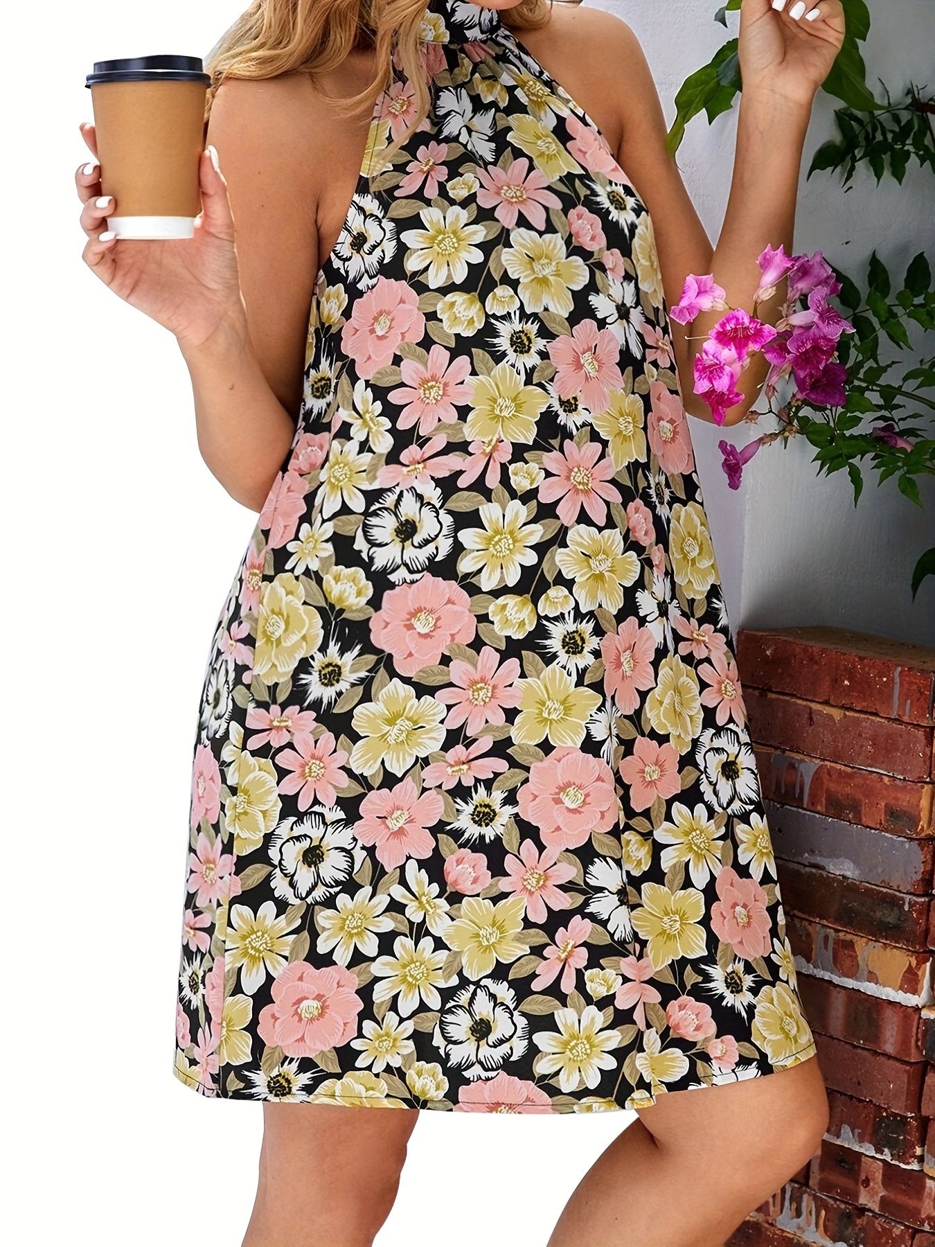 Floral Print Mini Cami Dress Vacation Casual Dress Summer - Temu