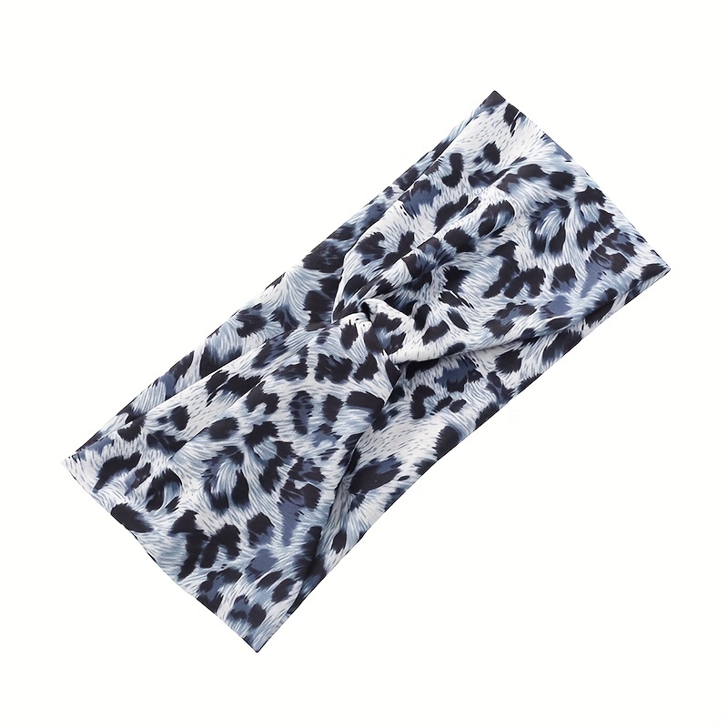 Y2K Leopard Pattern Headband Criss Cross Head Hoop Stretchy Hair Band