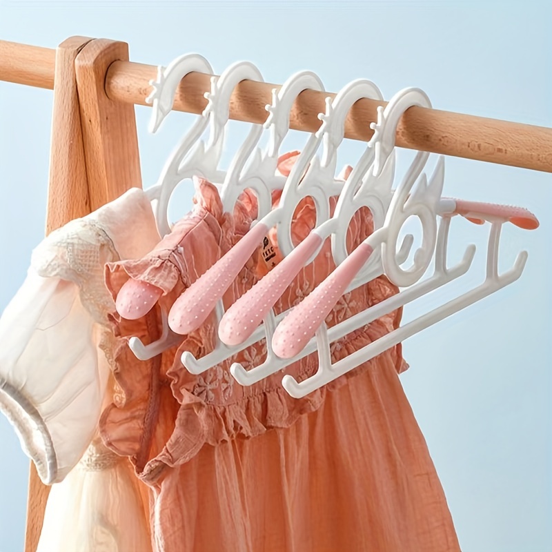 5pcs Kids Clothes Hangers, Baby Clothes Storage Rack, Children's