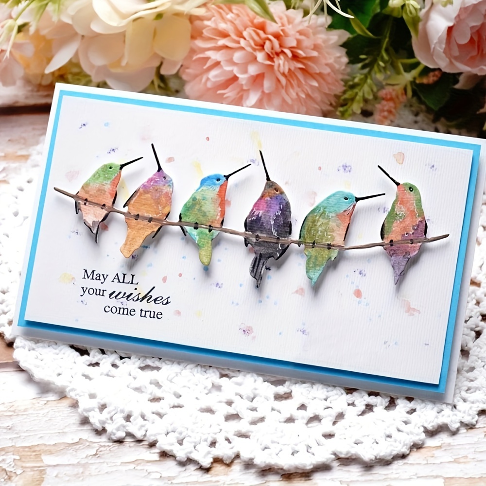 

1pc, Row Of Singing Hummingbirds Metal Die Cut , Hummingbirds Die For Making Metal Cutting Scrapbooking Embossing Tool Scrapbooking Diy Greeting Decoration