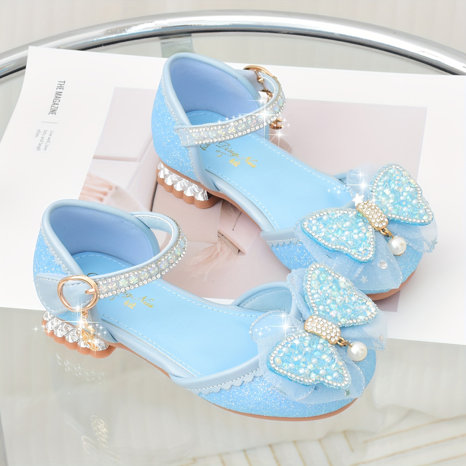 Chaussures de princesse à talons hauts avec strass à la mode pour  tout-petits filles, chaussures habillées légères à boucle antidérapante  pour enfants pour la danse de fête - Temu France