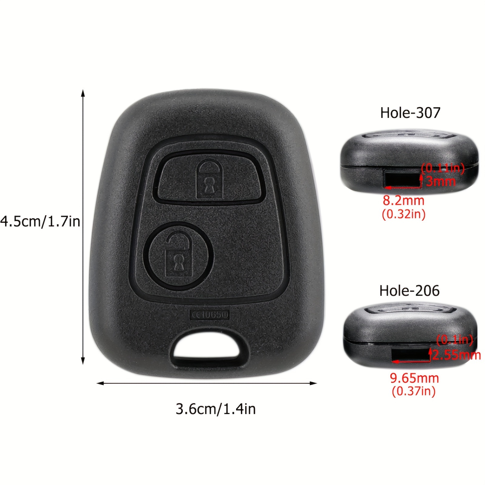 HIBEYO Key Fob Cover for Peugeot 107 207 307 307S 308 407 607 for Citroen  C2 C3 C4 C5 C6 C8 with Keychains Soft TPU Car Key Shell Car Accessories for
