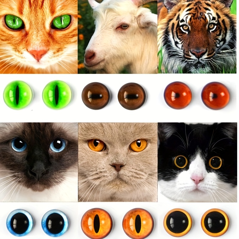 30pcs DIY fake animal eyes Round Fake Eyes Craft Plastic Eyeballs Resin  Craft