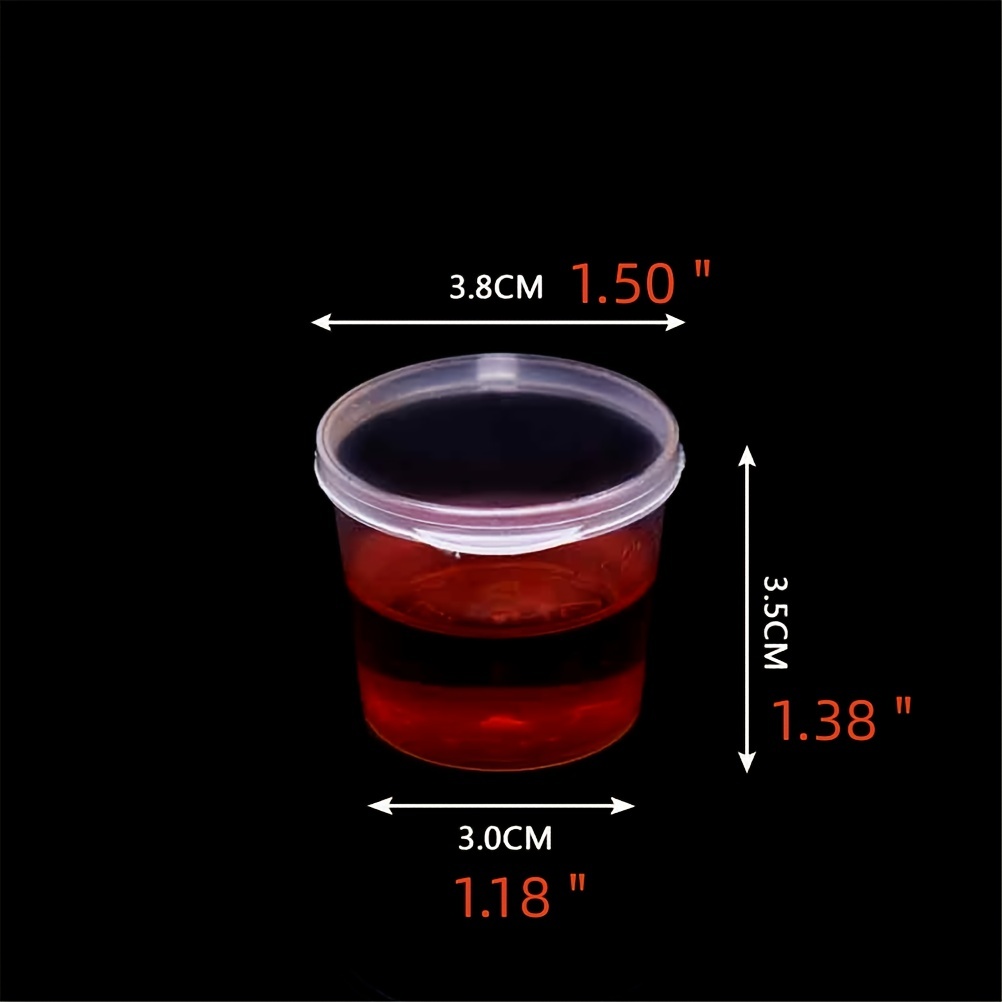 100pcs 25ml Small Disposable Sauce Cup Plastic Sauce Cups With Lid Food  Storage Containers Boxes Pigment