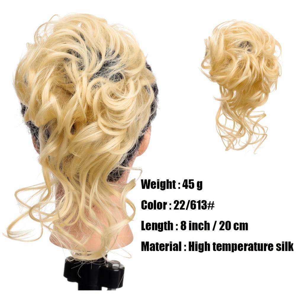 messy   synthetic   bun wig           and   extensions  pins included   accessories