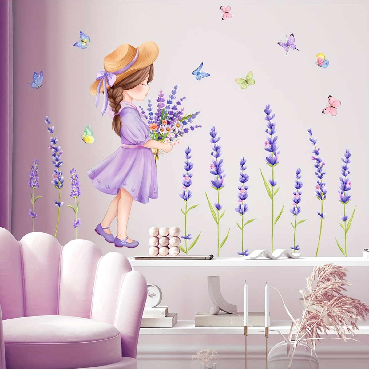 60PCS Butterfly Wall Decals - 3D Butterflies Decor for Wall Removable Mural  Stickers Home Decoration Kids Room Bedroom Decor (Green)