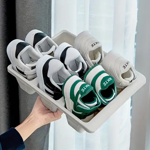 Plastic Shoe Storage Narrow Box With Doors Portable Shoes - Temu Malaysia