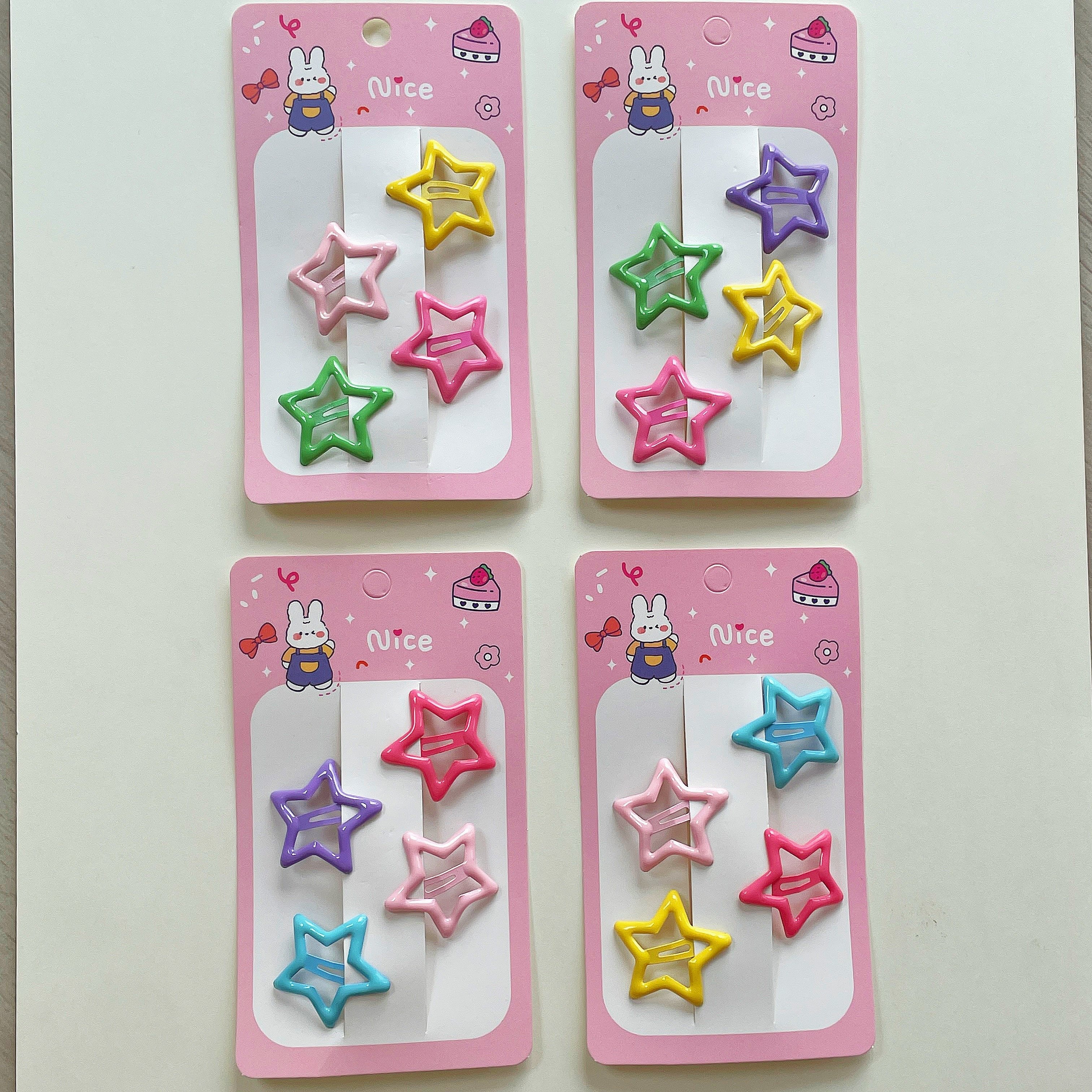  Pink Star Hair Clips for Girls Cute Small Hair Clips