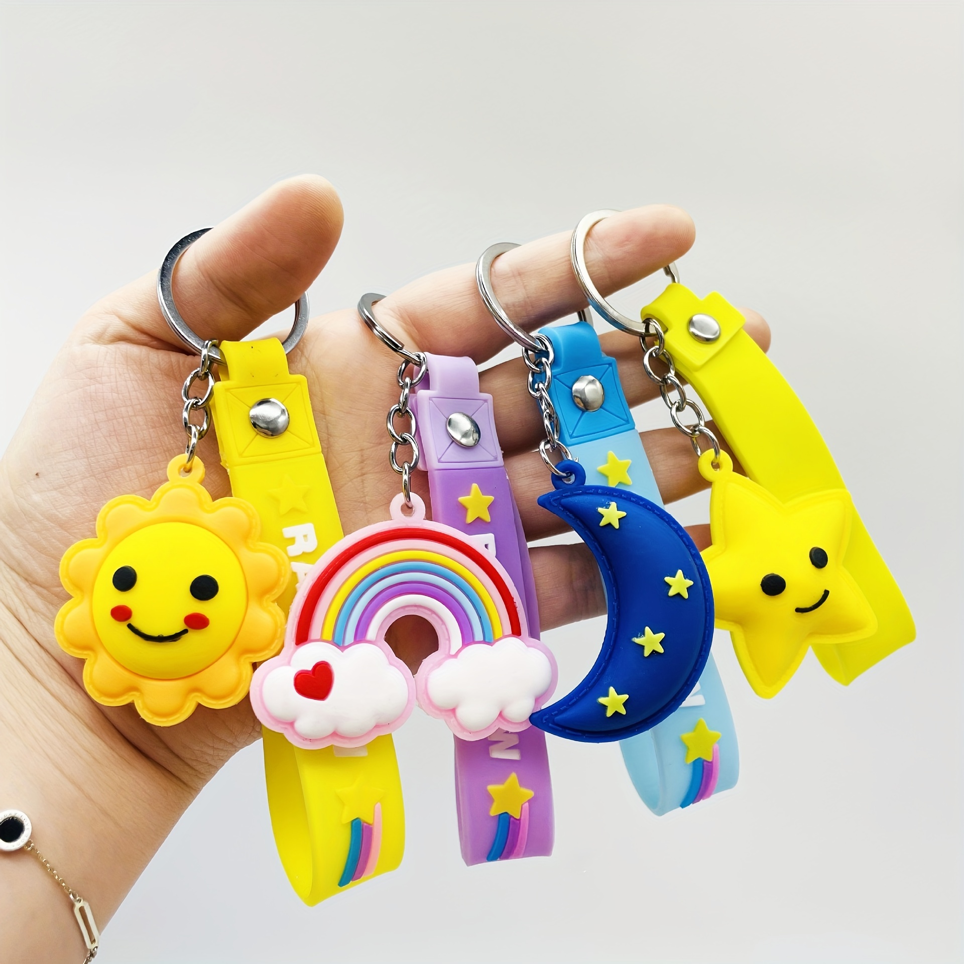 Colorful Graffiti Bear Keychain Cartoon Cool Keyring Bag Pendant