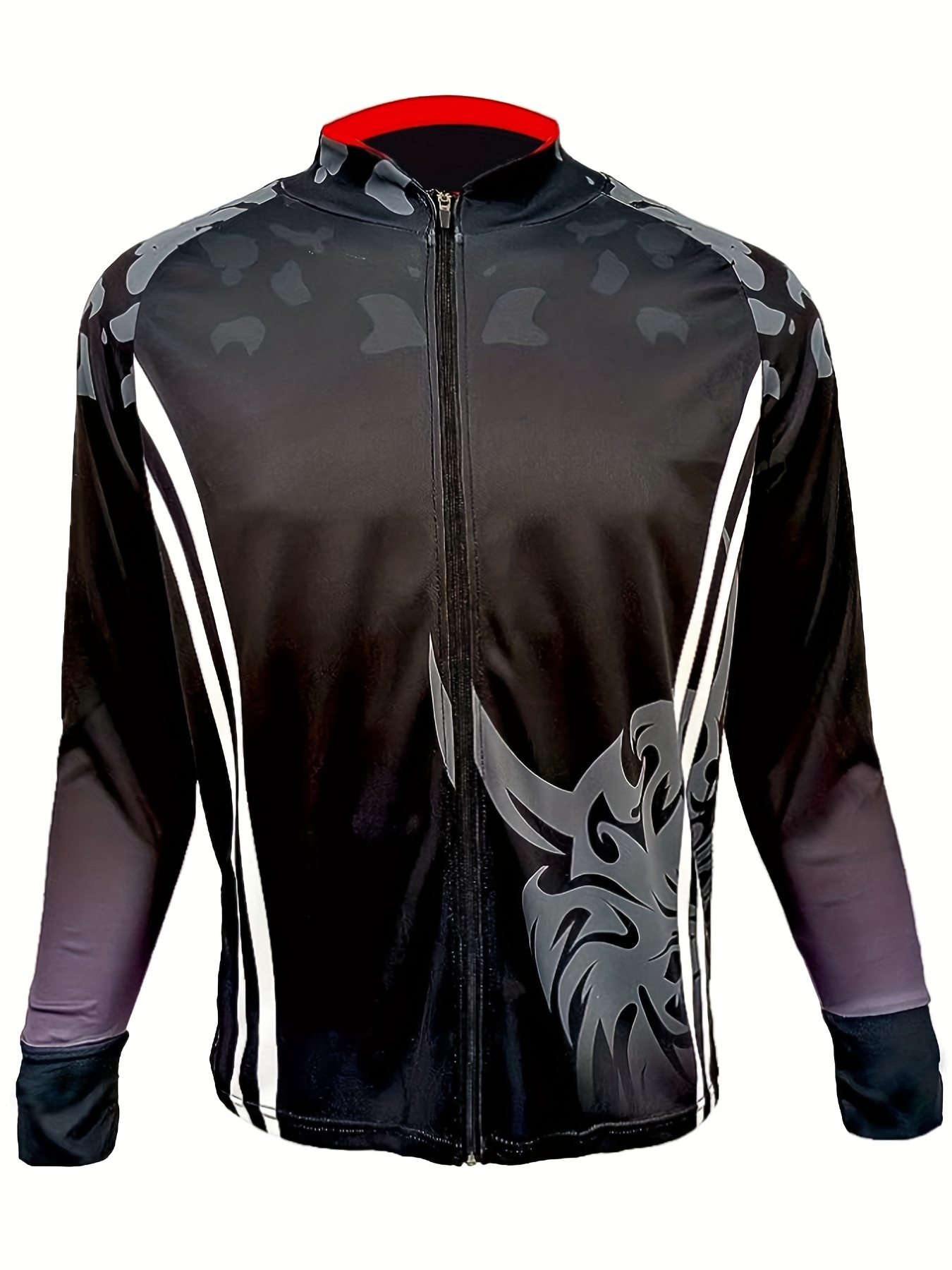 Plus Size Men's Fish Pattern Long Sleeve Jacket Comfy - Temu