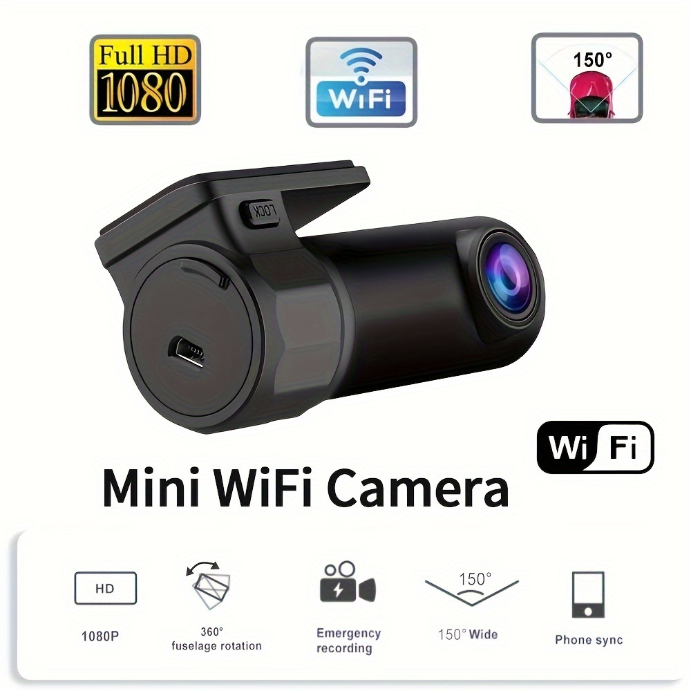 Car Dash Cam 1080P Velocidad Y Coordenadas Cámara De Coche WiFi Mini Cámara  Oculta Full HD Visión Nocturna Rotativa Monitor De Aparcamiento Cámara DVR