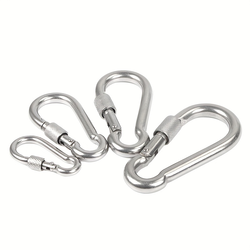 Large Locking Carabiner Heavy Duty Metal Spring Snap Hooks Stainless Steel  Screw Locking Buckle Home Gym Outdoor Camping Lifting Hanging - Sports &  Outdoors - Temu Canada
