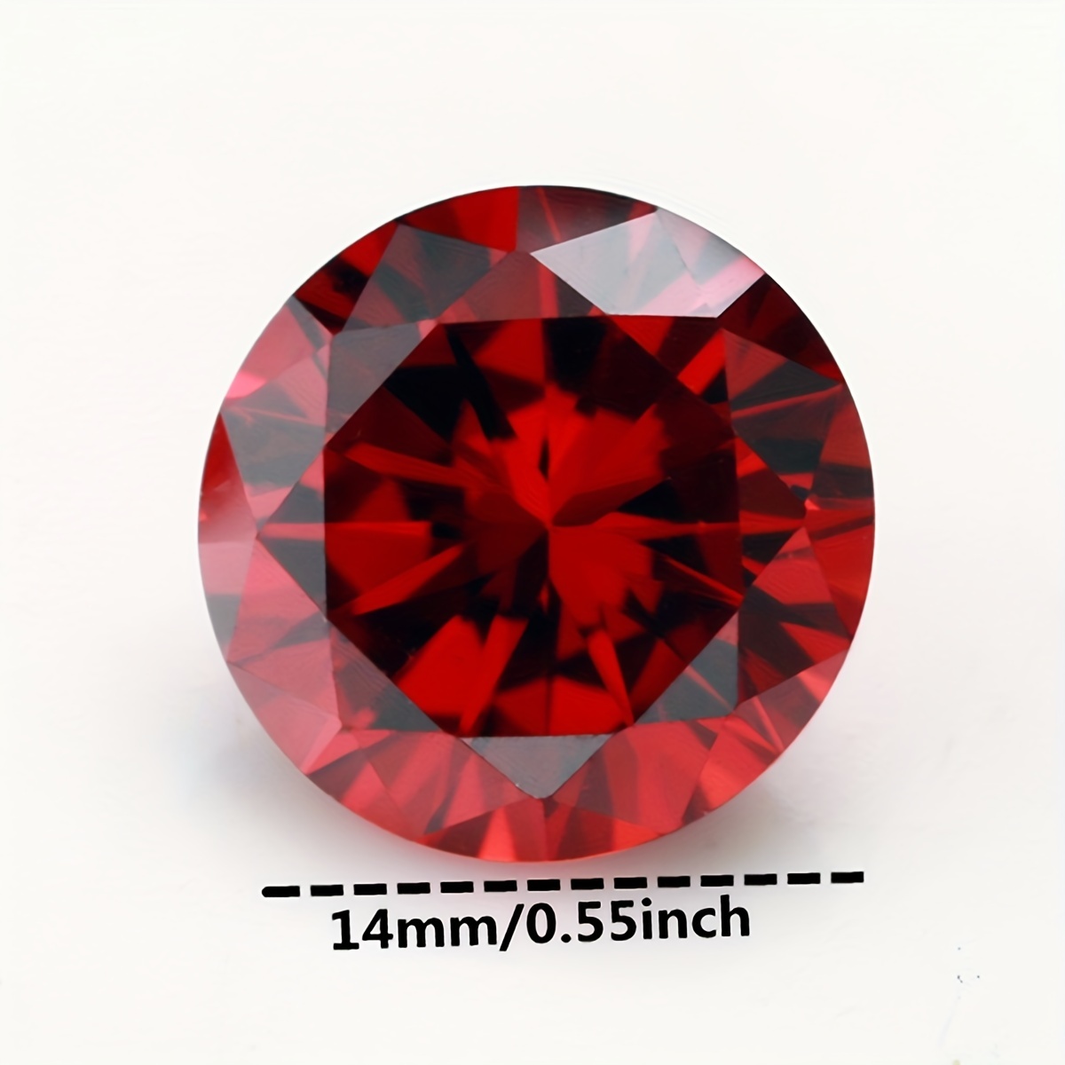 conical shape ruby red garnet zircon round cut loose