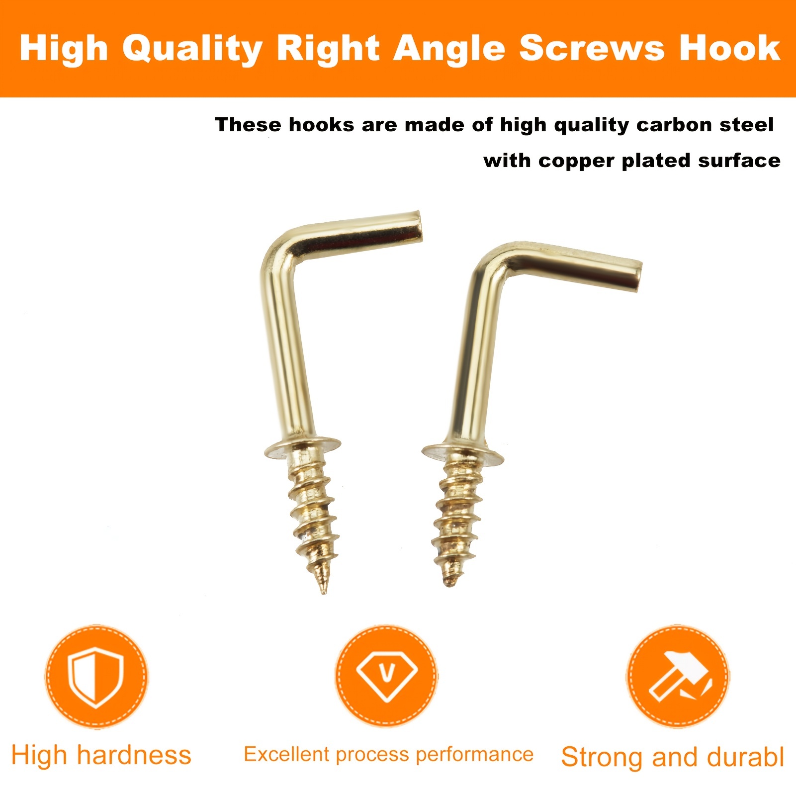 Metal Screw In Hooks Right Angle Screw Hooks Square Bend - Temu