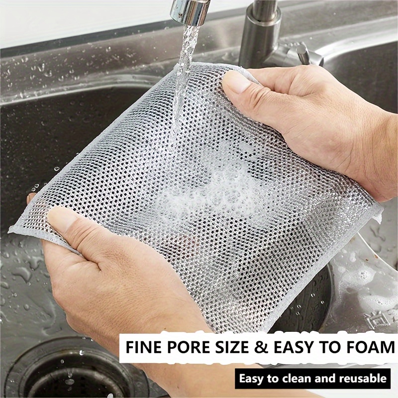 Cheap Non-Scratch Wire Dishcloth, Dishwashing Rags for Wet and Dry, Easy  Rinsing, Reusable,for Kitchen Cleaning for Dishes, Sinks, Stove Tops